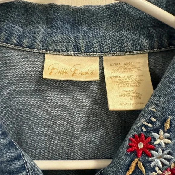 Bobbie Brooks Embroidered Denim Vest - Picture 3 of 4